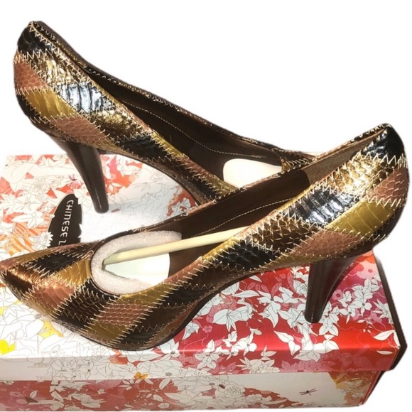 New Chinese Laundry Ready Patchwork Heels - Picture 2 of 9